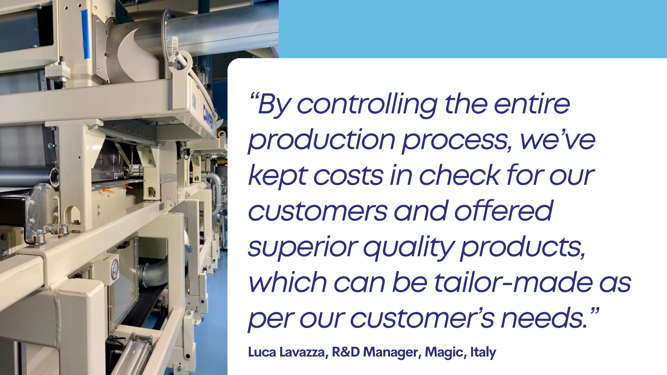 Control the entire airlaid production process by producing airlaid in-house